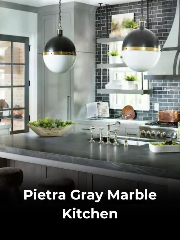 Pietra Gray Marble Kitchen