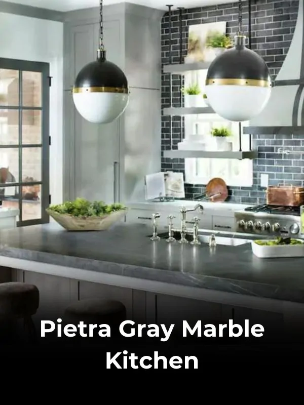 Pietra Gray Marble Kitchen
